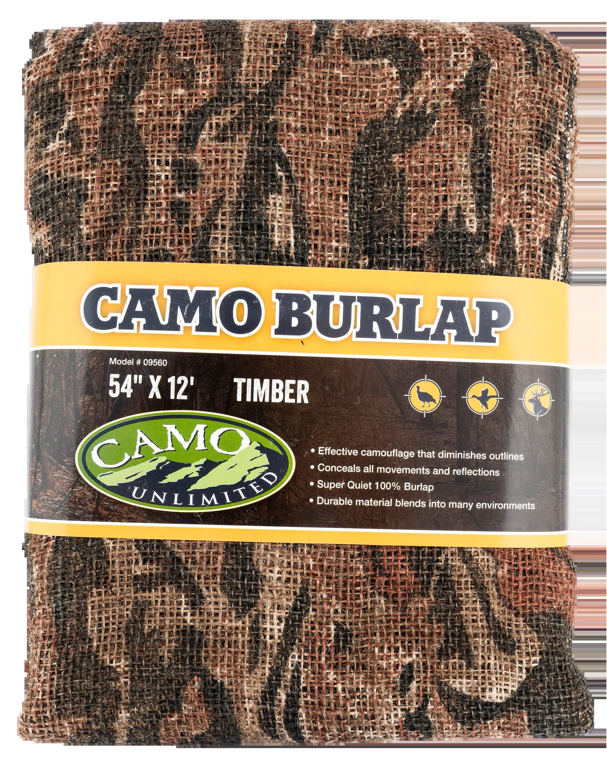 Camo Unlimited Burlap, Camo 9560Burlap Timber 54×144