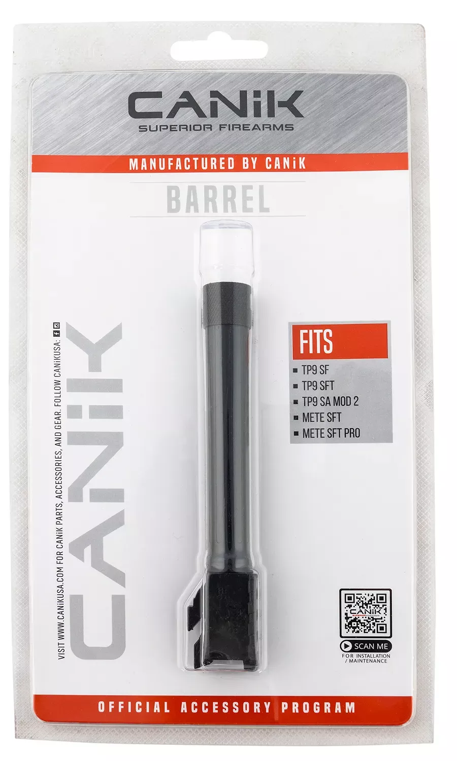 Canik Match Grade Barrel9mm Luger Black Melonite for Canik TP9SF, TP9SFx, Mete SFT