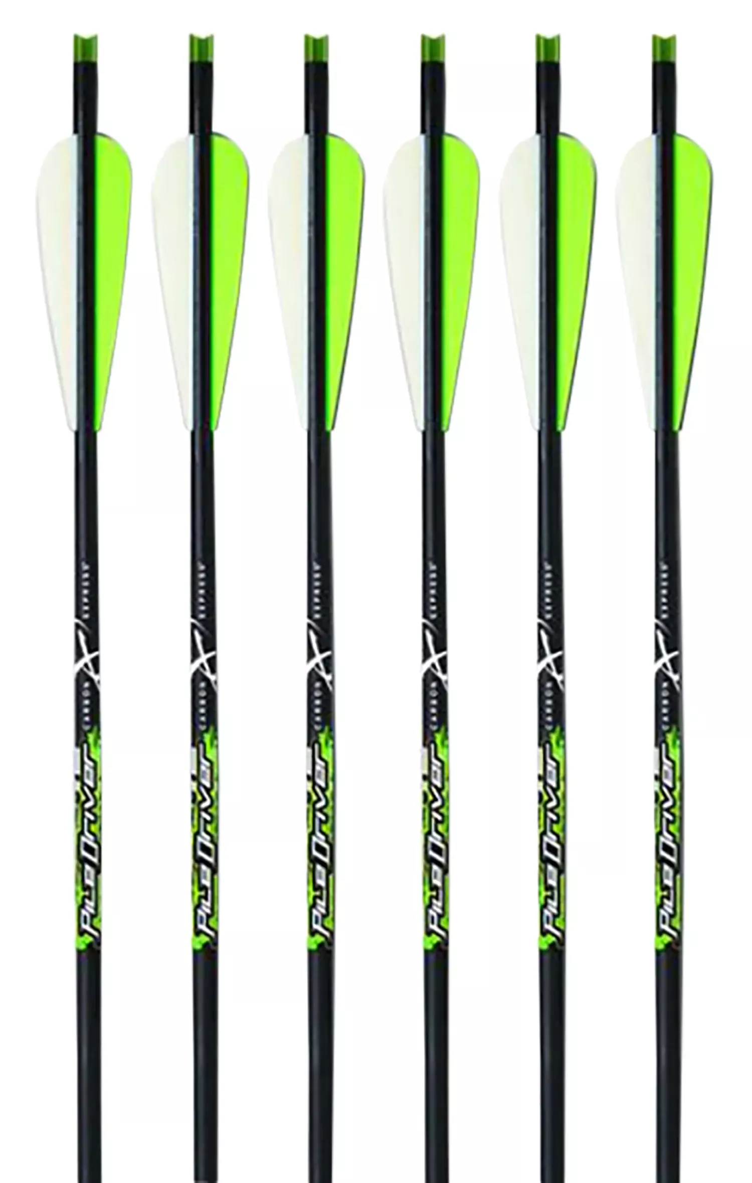 Carbon Express Piledriver Crossbolt Black/Green Carbon Fiber Composite 22″ 6 Per Pack