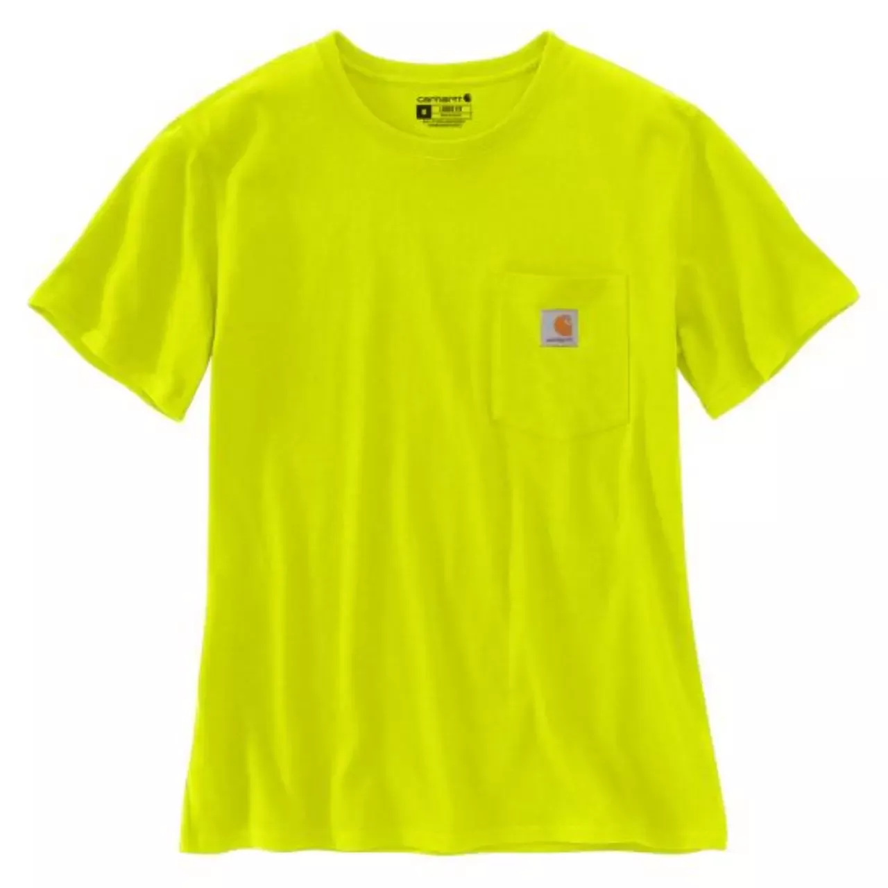 Carhartt Men’s Cotton S/S Pocket Crew T-Shirt – Bright Lime