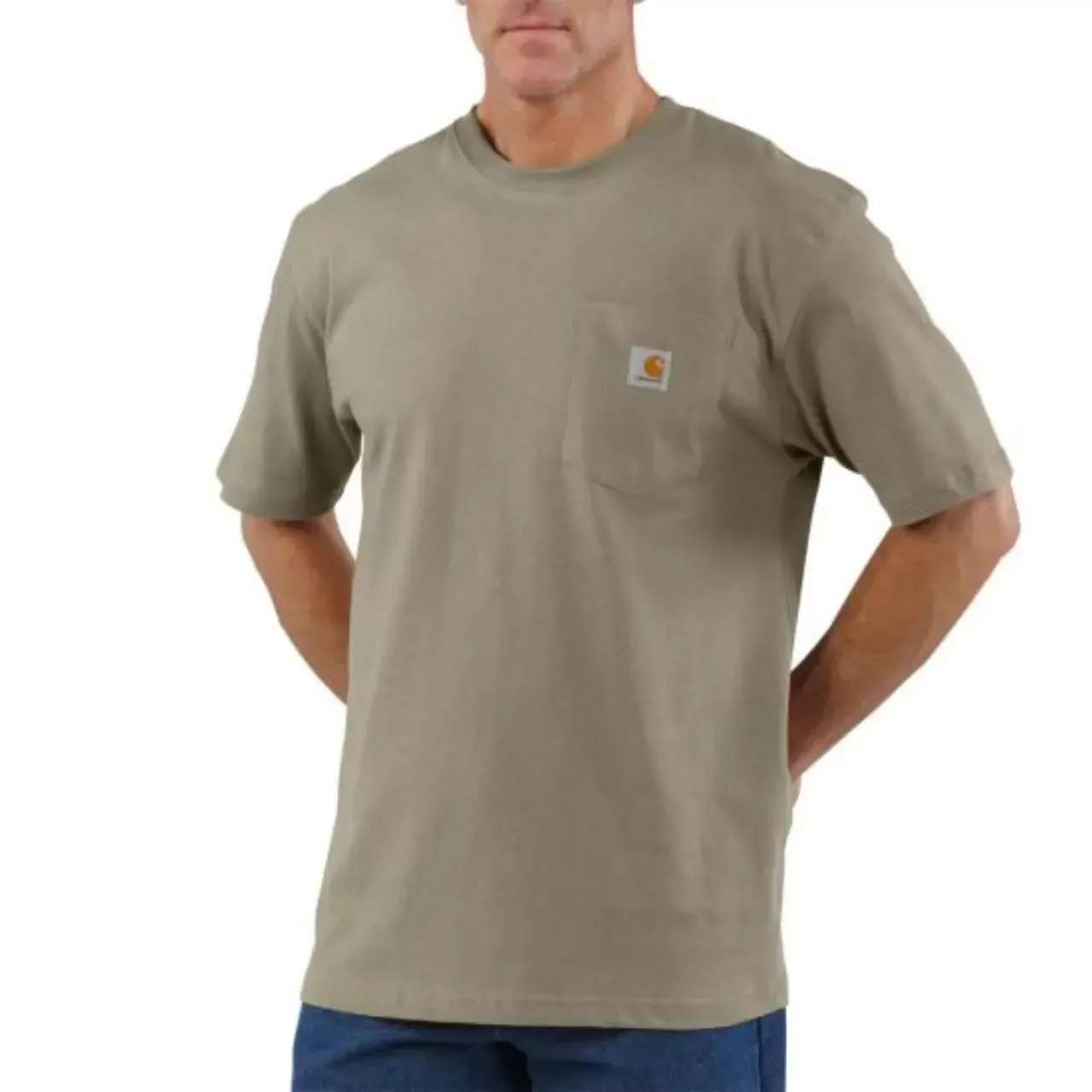 Carhartt Men’s Cotton S/S Pocket Crew T-Shirt – Desert