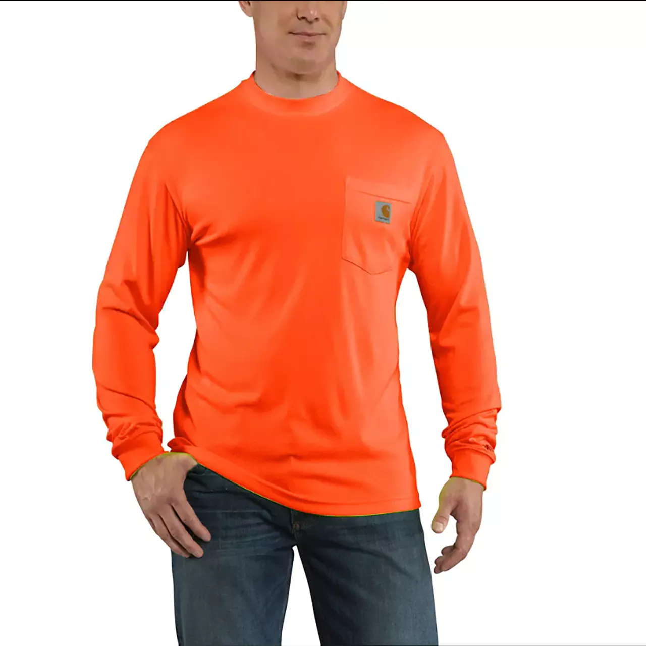 Carhartt Men’s Force Enhanced L/S T-Shirt – Bright Orange