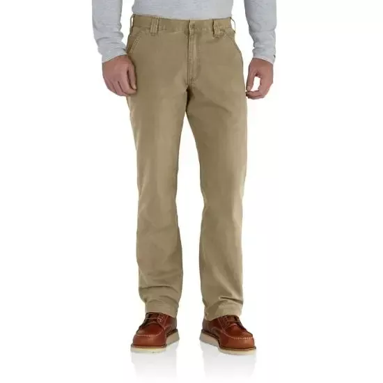 Carhartt Men’s Rugged Flex Relaxed Canvas Work Pants – Dark Khaki
