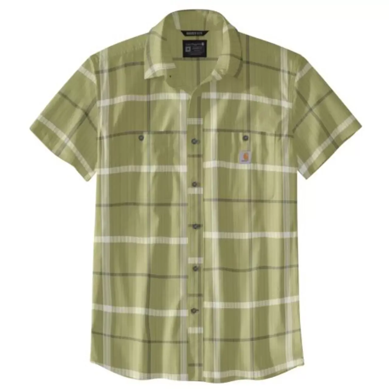 Carhartt Men’s Rugged Flex Woven S/S Button Down Shirt – Green Olive