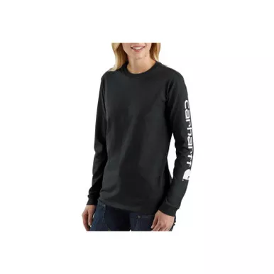 Carhartt Womens Loosefit Heavyweight LS Logo Sleeve Graphic T-Shirts