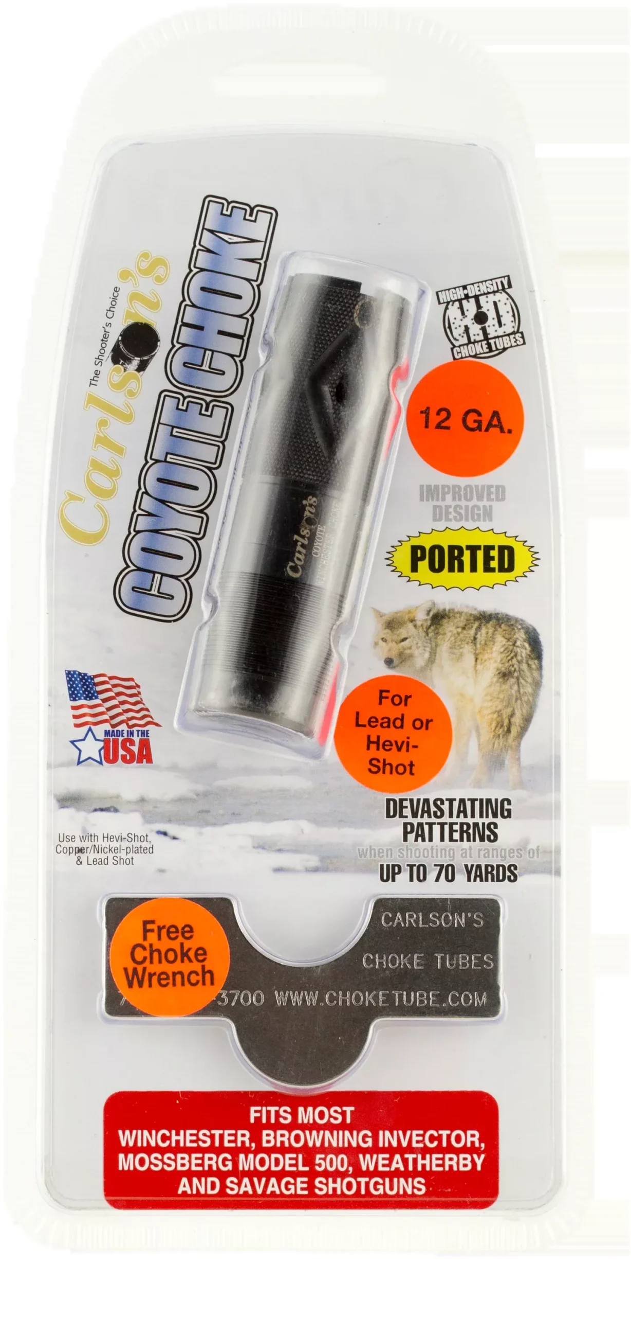 Carlsons Choke Tube Coyote - 12ga Ported Invector