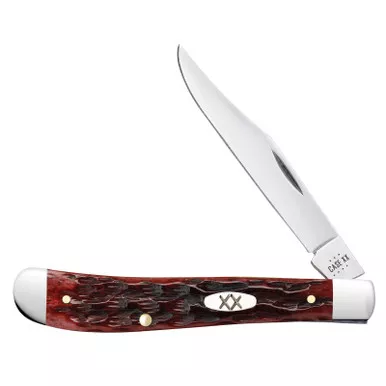 Case Knives Slimeline Trapper Jig Mahogany Bone Folding Knife