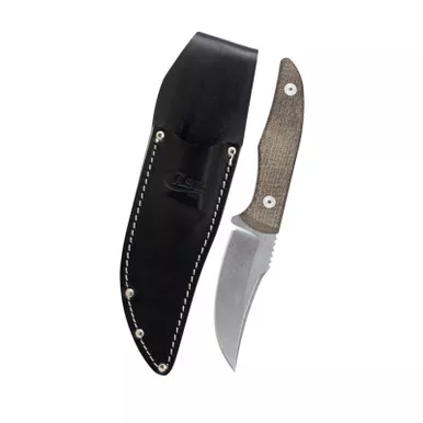 Case OD Green Burlap Micarta Hunter CT1 with Embellished Leather Sheath