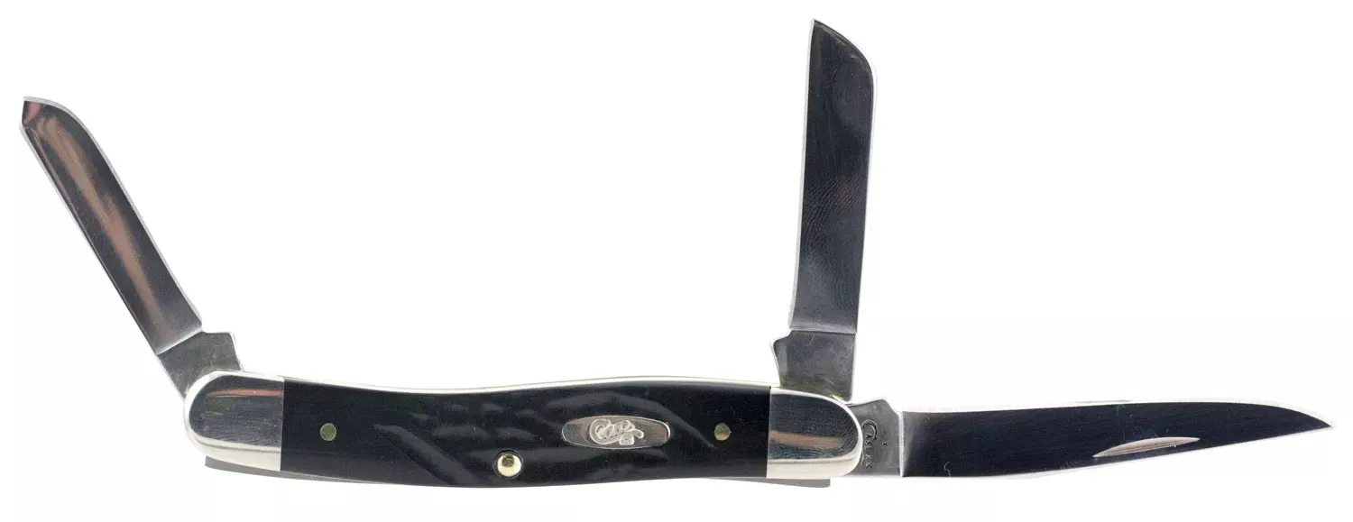 Case Stockman Medium 2.57″/1.88″/1.71″ Folding Clip/Sheepsfoot/Spey Plain Mirror Polished Tru-Sharp SS Blade/Corn Cob Jigged Old Red Bone Handle