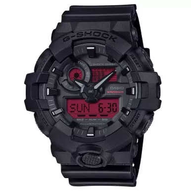 CASIO G-Shock Analog-Digital Black/Red Watch (GA-700BBR-1ACR)