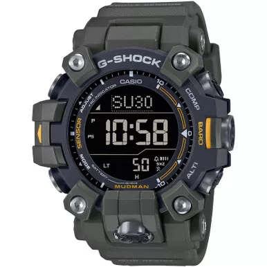 CASIO G-Shock Tactical Solar Powered Mudman Green Digital Watches w/ Digital Compass (GW-9500-3CR)