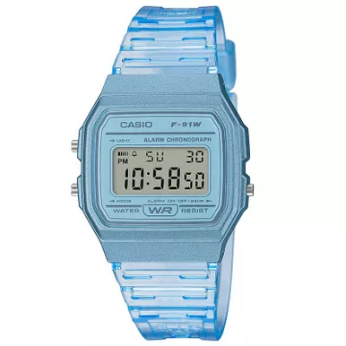 CASIO POP Collection Blue Translucent Digital Sport Watch (F91WS-2)