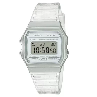 CASIO Unisex Vintage Clear Digital Watch (F91WS-7)