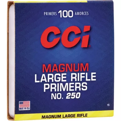 CCI 15 Rifle Primers 250 Magnum Large, Yellow, 1000 Count