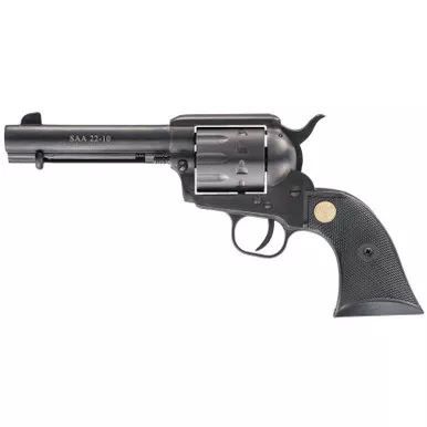 Chiappa Firearms CF340155 SAA 1873 Medium Frame 22 LR 10 Shot, 4.75" Blued Steel Barrel, Blued Steel Frame, Blued Cylinder, Black Plastic Grip, Exposed Hammer