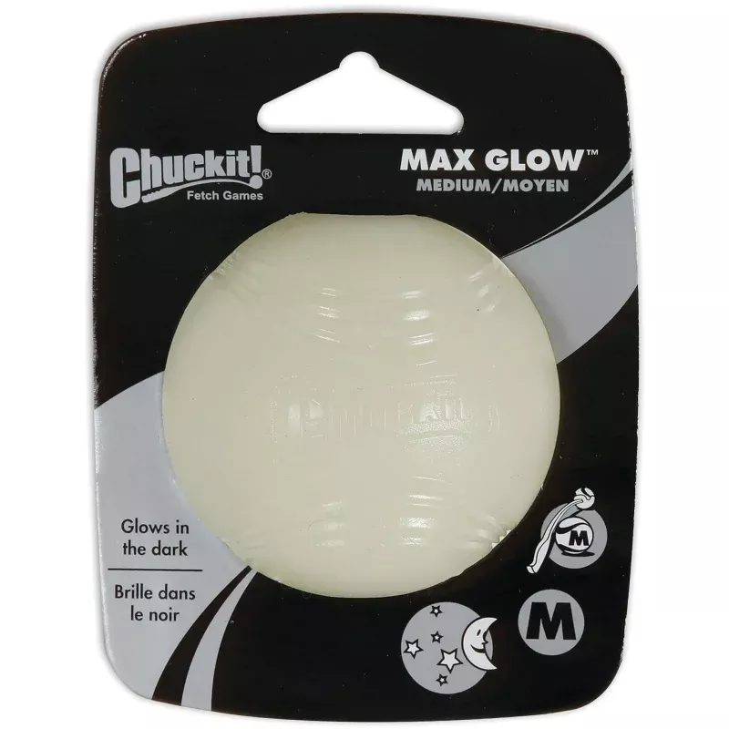 CHUCKIT! Ma X Glow Ball Medium – Bright LED Dog Toy for Active Play