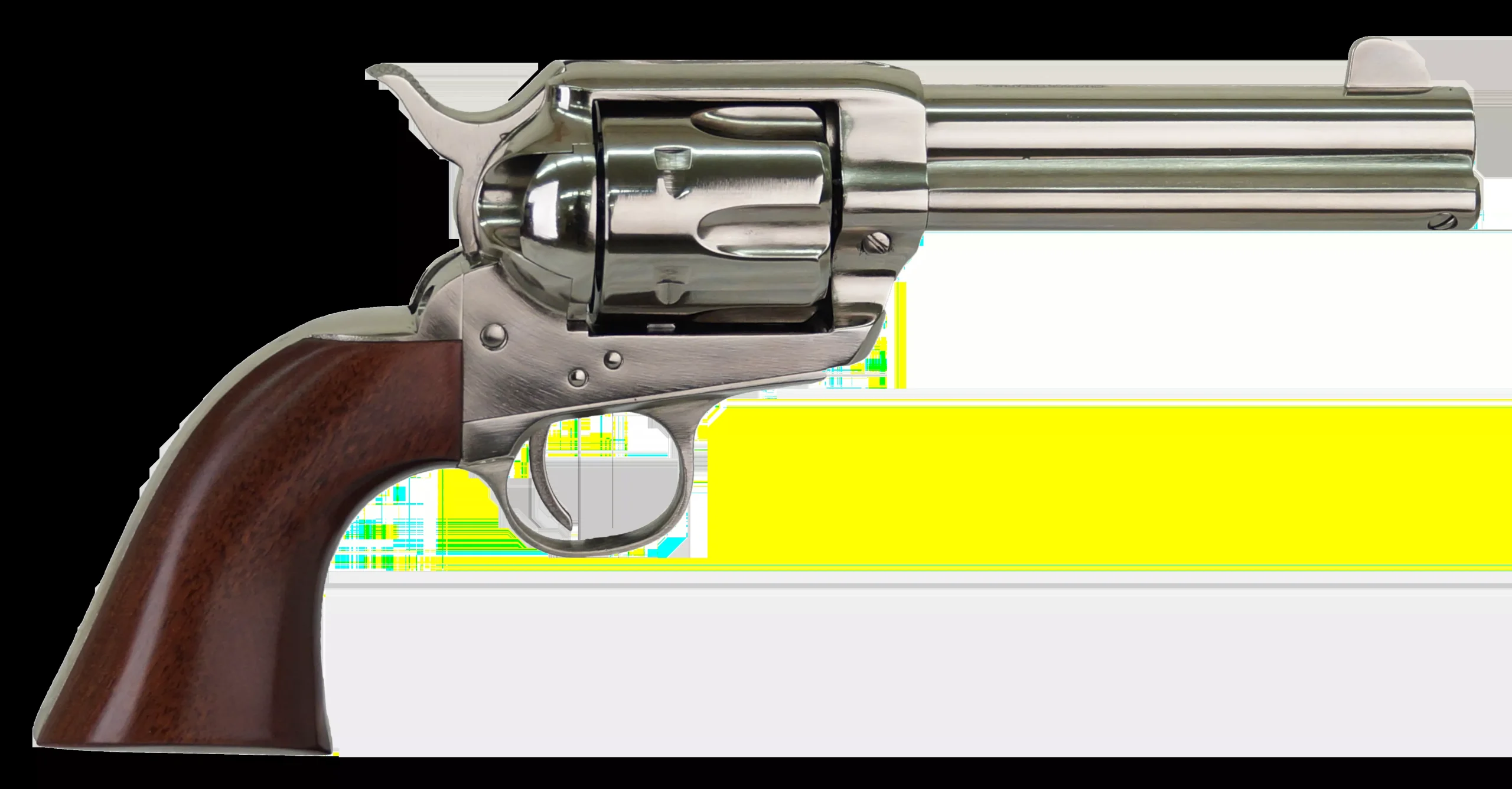 Cimarron PPP357N Pistolero38 Special or 357 Mag Caliber with 4.75" Barrel, 6rd Cylinder, Overall Nickel Finish Steel & Walnut Grip