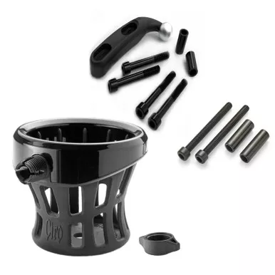 CIRO GEN 2 Black Drink Holder w/ Black Perch Mount for Indian Pursuit (99528)