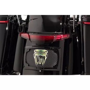 CIRO Latitude Tail Light & License Plate Holder with Red Lens in Black (40074)