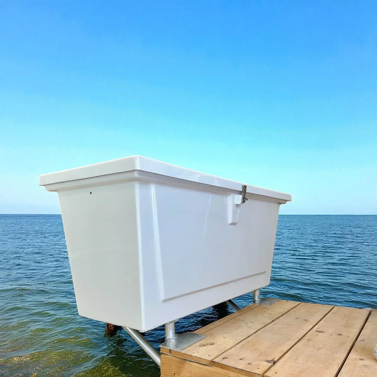 CM Marine Dock Box Mounting Brackets | Model DBBK Series | 17” & 22” Depth | TIG-Welded Marine Aluminum | Universal Dock & Seawall