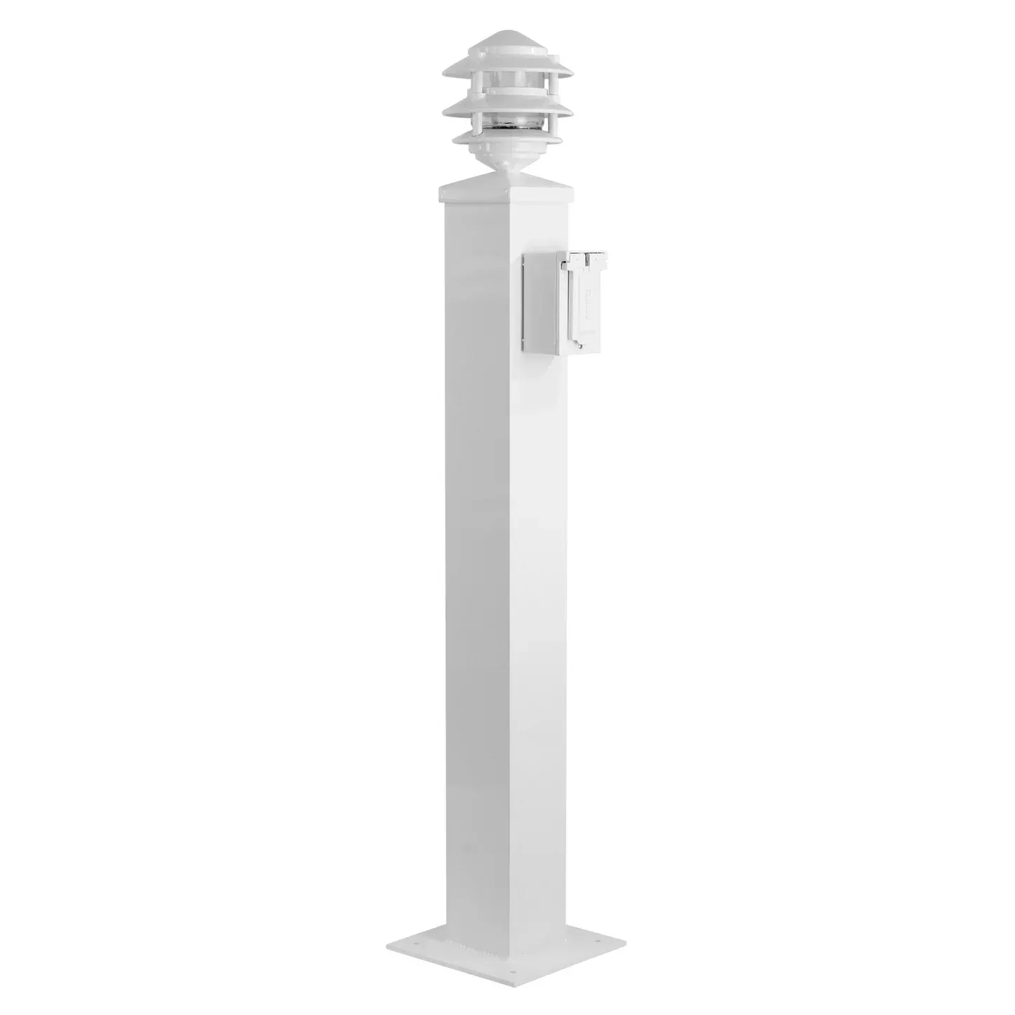 CM Marine Dock Pagoda Light Post With Electric | Model CMPEL36 | Height 44″ | Marine‑Grade Aluminum Pedestal | For Universal Dock & Pathway Lighting