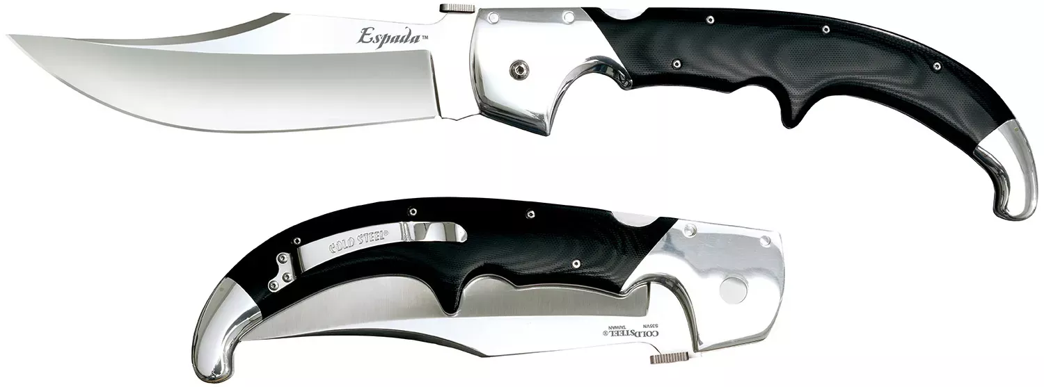 Cold Steel Espada XL 7.50" Folding Clip Point Plain S35VN SS Blade 9.25" Black w/Polished Bolsters G10 Handle