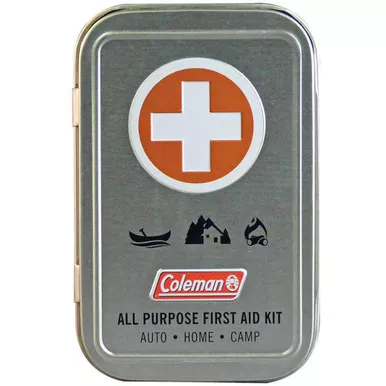 Coleman 7605 All Purpose First Aid Tin, Silver, 27 Piece