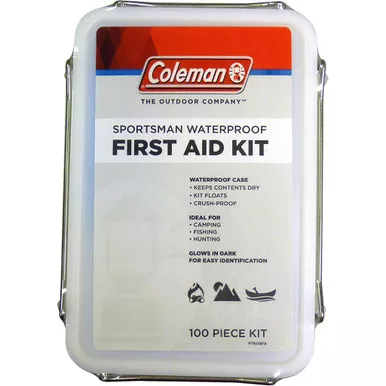 Coleman 7609 Sportsman Waterproof First Aid Kit, Clear, 100 Piece