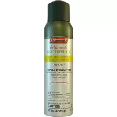 Coleman 7734 Botanicals Insect Repellent Lemon Eucalyptus, 4 Ounce, Continuous Spray, Silver