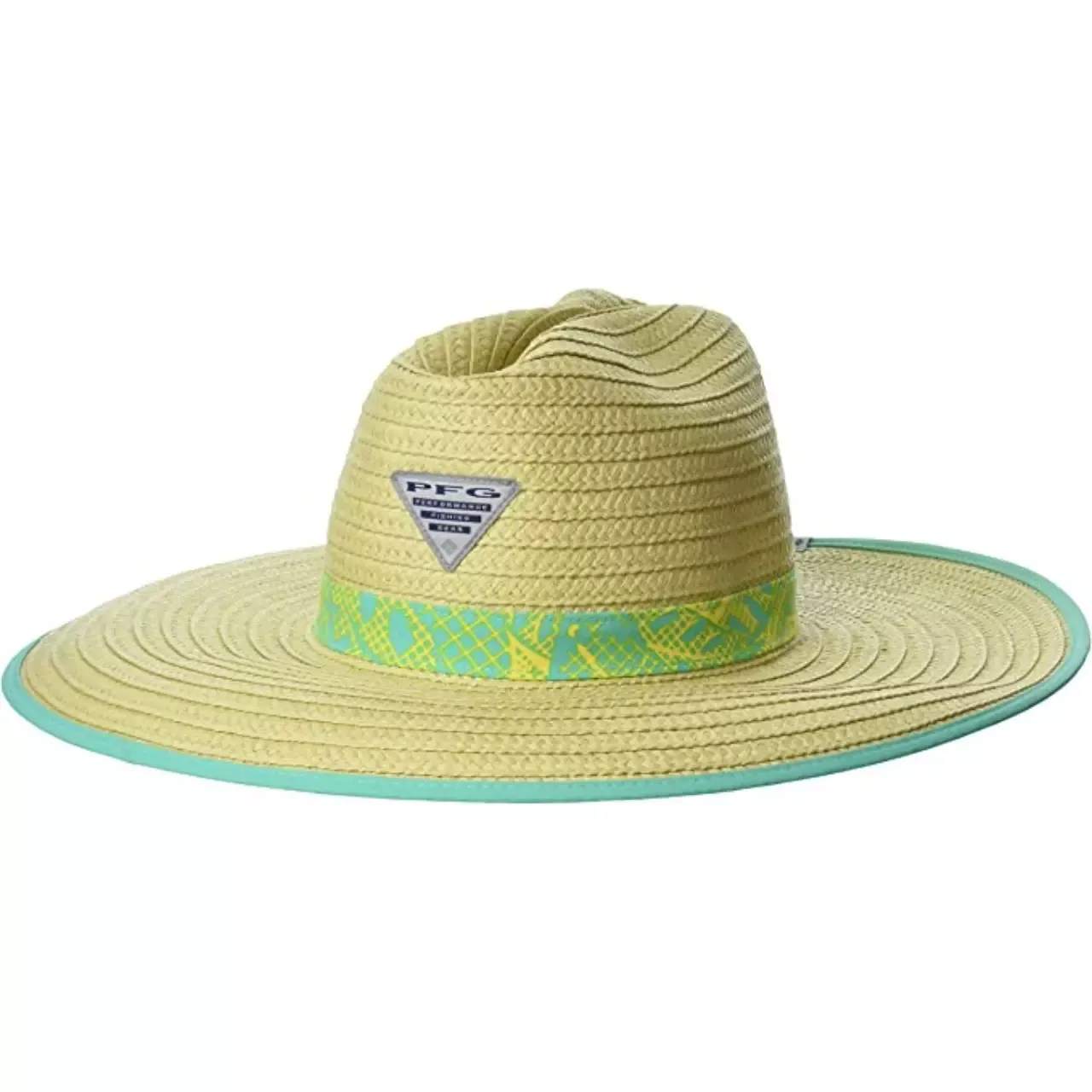 Columbia PFG Baha Electric Turquoise/Tuna Straw Hat