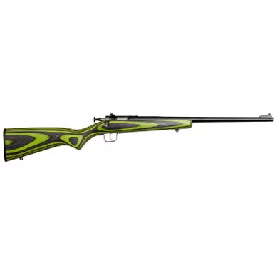 Crickett KSA2231 Youth 22 LR 1rd 16.12" Blued Barrel & Receiver, Fixed Front/Adjustable Rear Peep Sights, Green/Black Laminate Stock w/11.5" LOP, Rebounding Firing Pin Safety