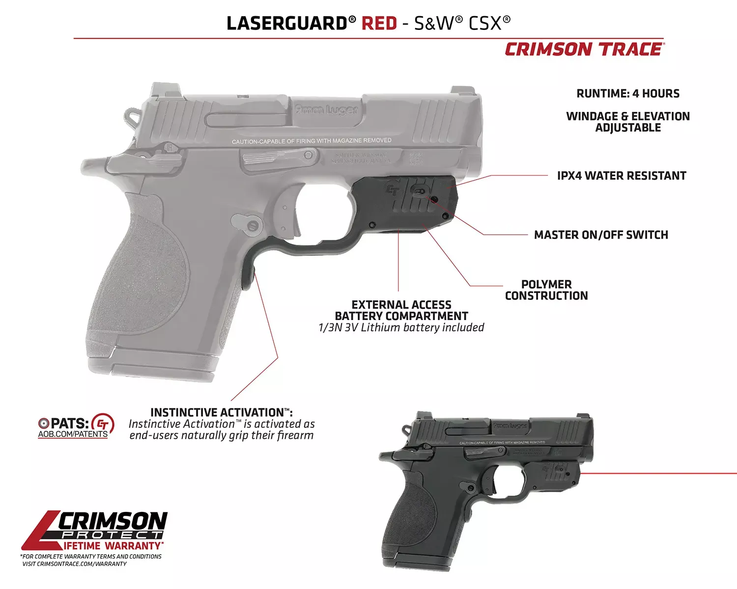 Crimson Trace Laserguard CSX-R Red Laser
