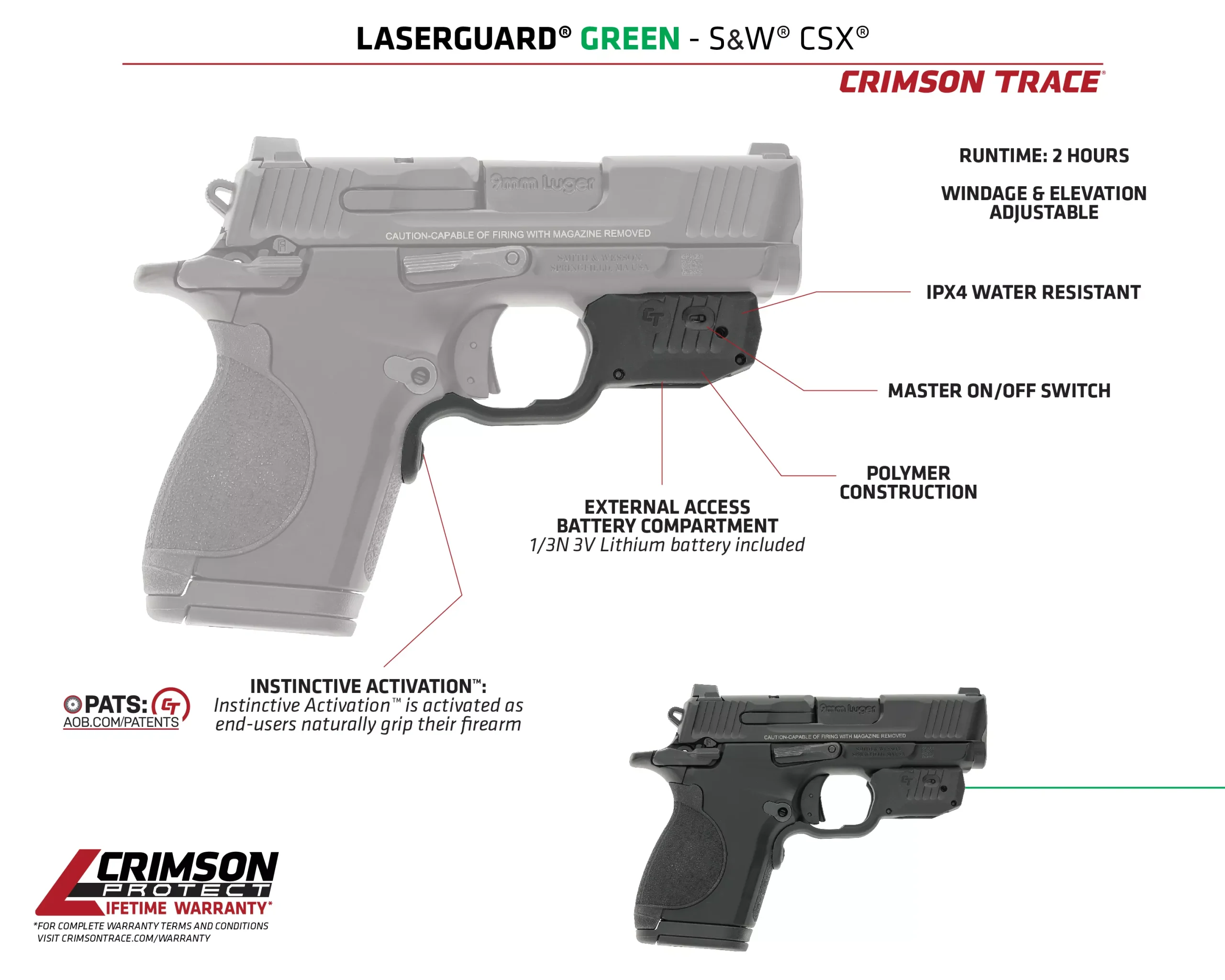 Crimson Trace LG-Laserguard CSX Green Laser Sight