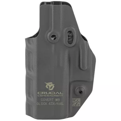 CRUCIAL CONCEALMENT Covert IWB Ambidextrous Kydex Black Holster for Glock 43/43X (1019)