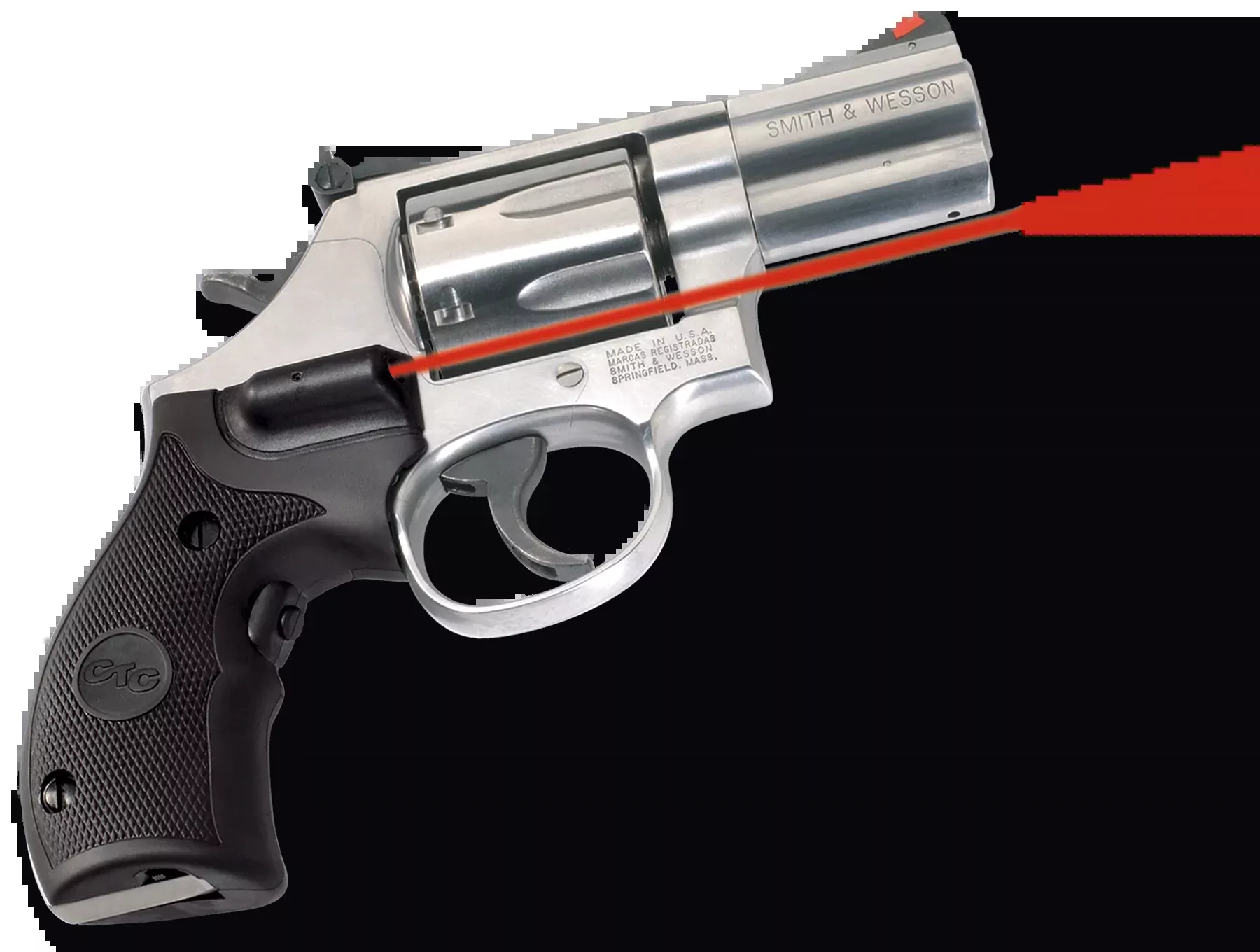 Ctc Laser Lasergrip Red S&w - K&l Frame + Governor Rnd Butt