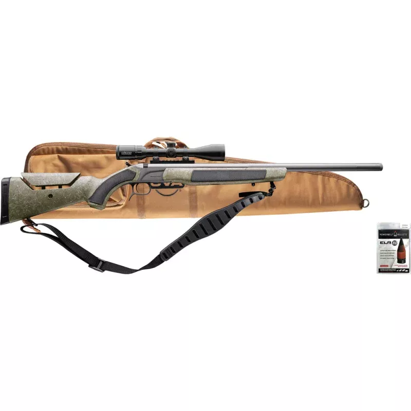 CVA Accura MR-X V2 Muzzleloader Package 50 Cal with 26 Inch Tungsten/OD Green Stock and KonusPro Scope
