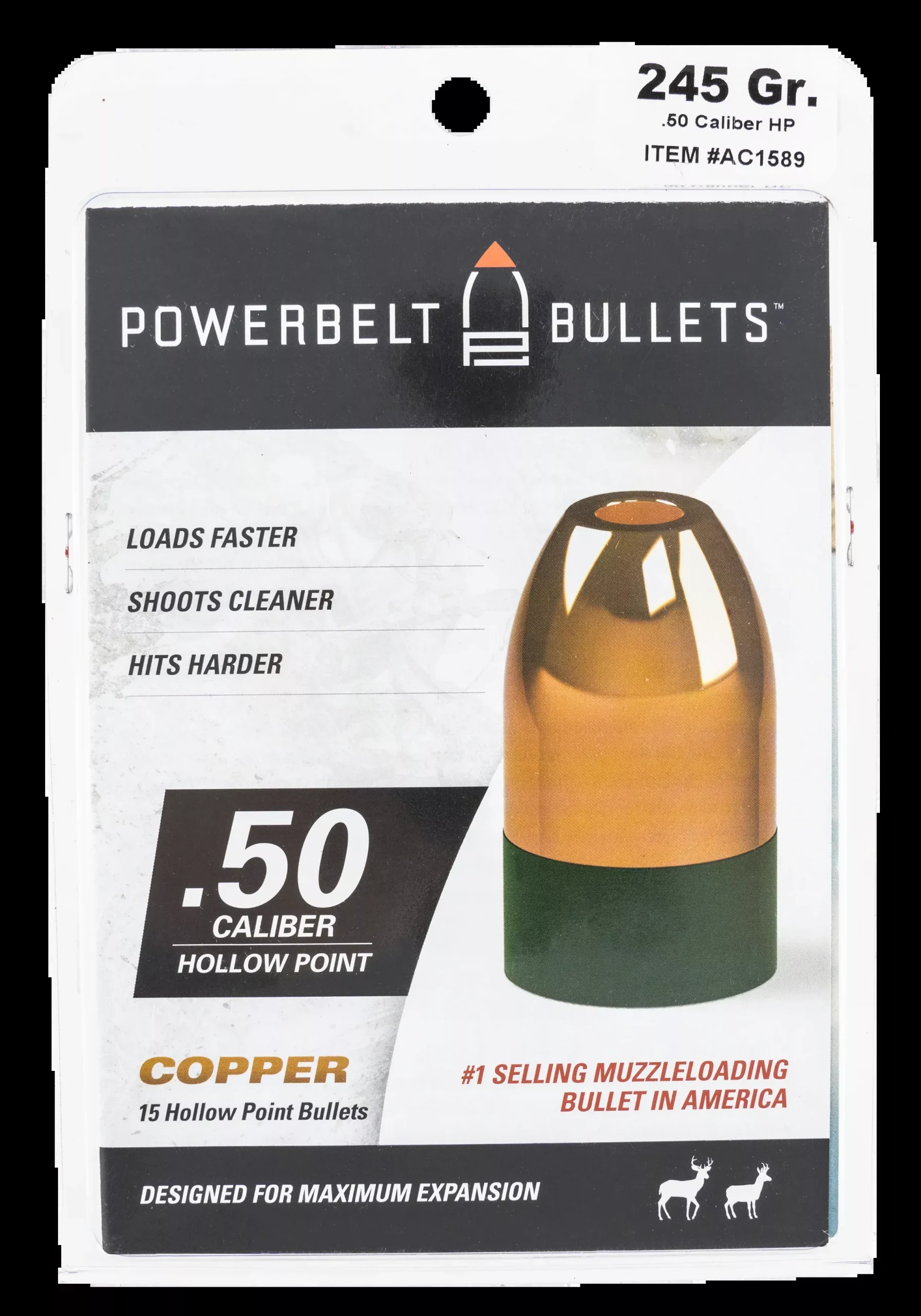 Cva Powerbelt Bullets .50 Cal – 295gr Copper Hp 15ct