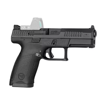 CZ-USA 01536 P-10 C Compact Frame 9mm Luger 10+1 4.02" Black Carbon Steel Barrel, Black Nitride Optic Ready/Serrated Steel Slide, Black Polymer Frame w/Picatinny Rail, Interchangeable Backstrap Grip