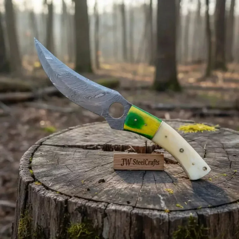 Damascus Hunting Knife 8.5 Fixed Blade