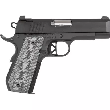 Dan Wesson 01883 ECP Compact Frame 45 ACP 8+1 4" Stainless Bull Barrel Black Duty Serrated Stainless Steel Slide Black Aluminum Frame wBeavertail Black/Gray G10 Grip