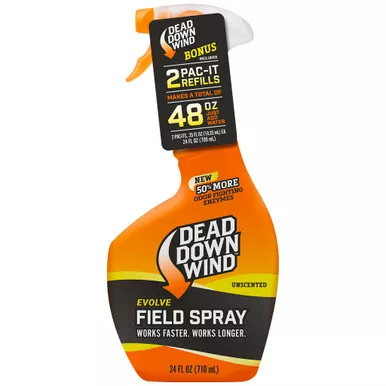 Dead Down Wind 134818 Field Spray Combo, 24 oz, plus 2-12 Ounce, Pac-Its, 48 Ounce, Orange