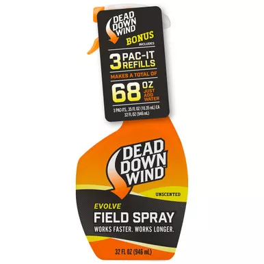 Dead Down Wind 136818 Field Spray Combo, 32 Ounce, plus 3-12 Ounce, Pac-Its, 68 Ounce, Orange