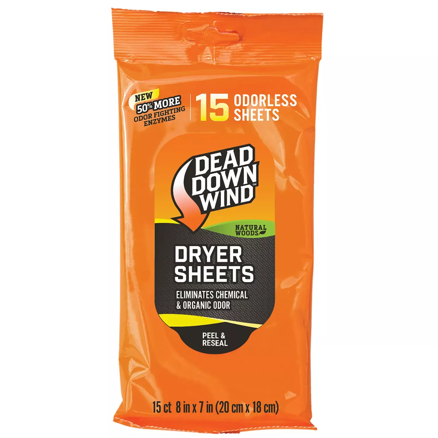 Dead Down Wind Dryer SheetsCover Scent Natural Woods Scent 15 Per Pkg