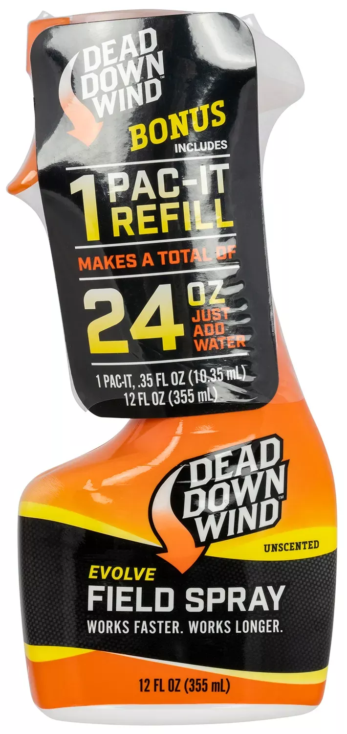 Dead Down Wind Field Spray Pac-It Combo Odor Eliminator Unscented Scent 24 oz