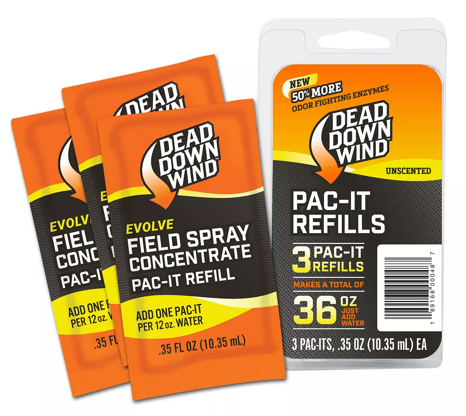 Dead Down Wind Pac-It Refills Field Spray Concentrate Cover Scent Odor Eliminator Unscented Scent 36 oz