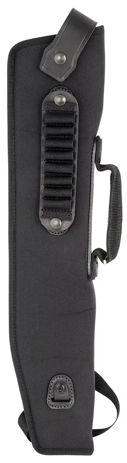 DeSantis Gunhide Kurz Shotgun Scabbard made of Leather with Black Finish, Removable Ammo Carrier, Saddle Leather Trim & Non-Slip Shoulder Strap 14 L for 410 Gauge Mossberg Shockwave"