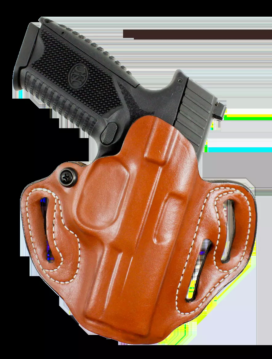 DeSantis Gunhide Speed Scabbard OWB Tan Leather Belt Slide Fits Springfield Prodigy w/wo Red Dot Fits 4.25″ Barrel LH