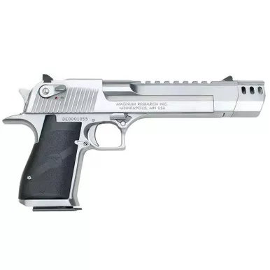 Desert Eagle, .44 Magnum, Stainless with Integral Muzzle Brake 6" Barrel 8 Round