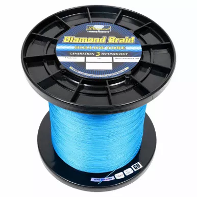 DIAMOND Diamond Braid Generation III Hollow Core 80lb 3000yd Blue Braided Fishing Line (74308)