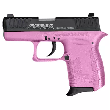 Diamondback DB0100E112 DB380 Gen4 Micro-Compact Frame 380 ACP 6+1, 2.80" Stainless Steel Barrel, Nickel Boron Serrated Stainless Steel Slide, Pink Polymer Frame w/Beavertail & Grip